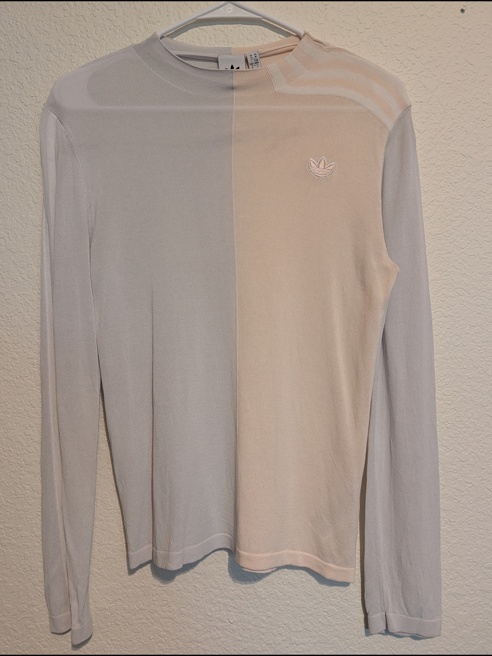 adidas Colorblock Long Sleeve Top - Lavender & Cream